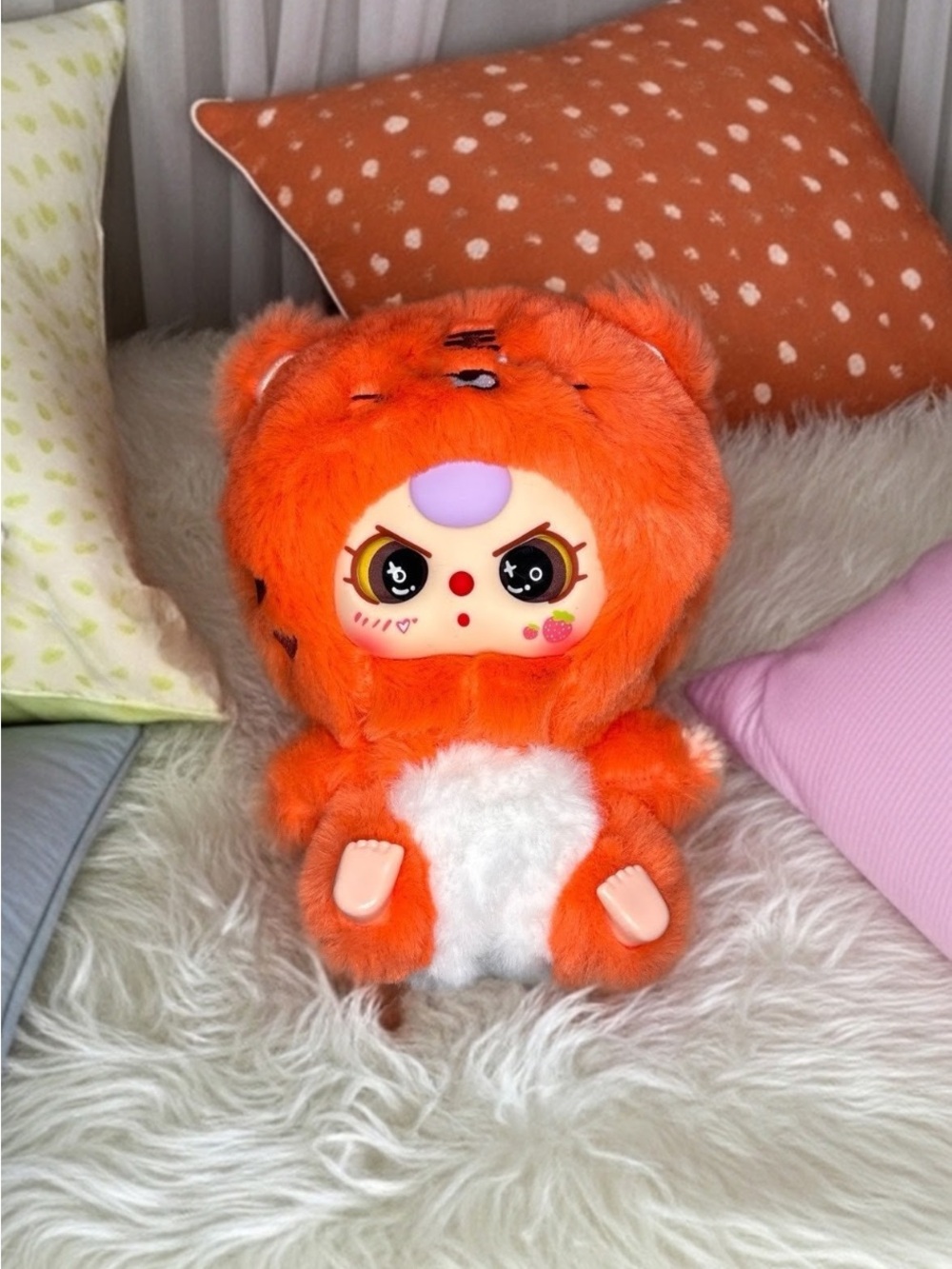 Orange Plush Character Doll with White Belly - Cute Collectible